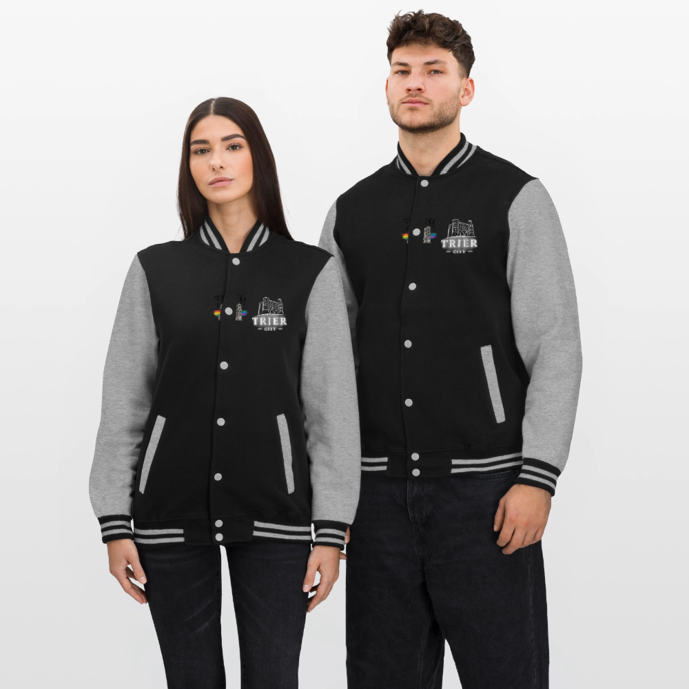 Trier College-Sweatjacke - Schwarz/Grau meliert