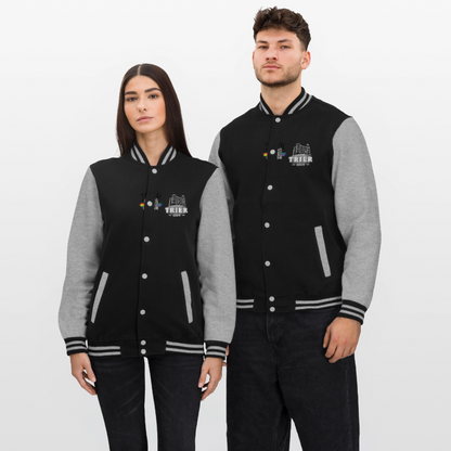 Trier College-Sweatjacke - Schwarz/Grau meliert