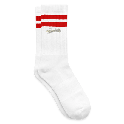 Majusebetter Gestreifte Tennissocken - Weiß/Rot