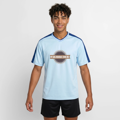 Viezbruder Unisex Football Style Mesh T-Shirt - Hellblau/Dunkelblau