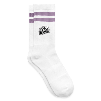 Six Seven Gestreifte Tennissocken - Weiß/Flieder 