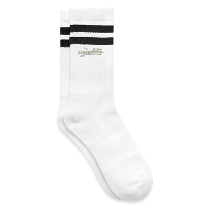 Majusebetter Gestreifte Tennissocken - Weiß/Schwarz