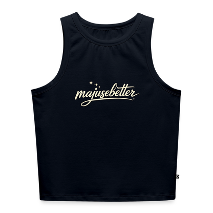 Majusebetter Cropped Frauen Organic Tank Top - Navy