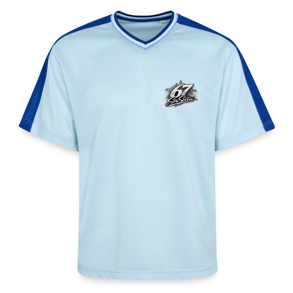 Six Seven Unisex Football Style Mesh T-Shirt - Hellblau/Dunkelblau