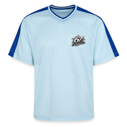 Six Seven Unisex Football Style Mesh T-Shirt - Hellblau/Dunkelblau