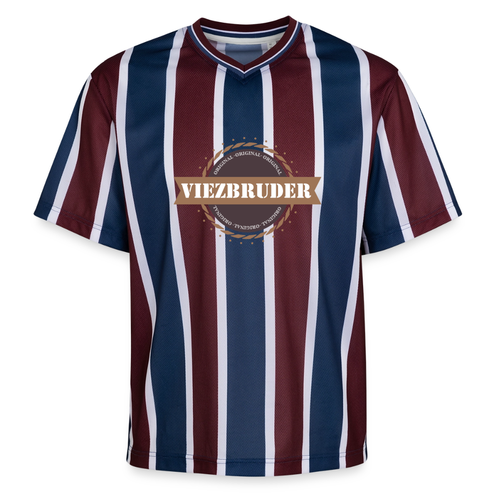 Viezbruder Unisex Football Style Mesh T-Shirt - Bordeaux/Navy