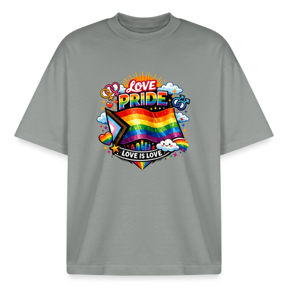 Pride Boxy Heavyweight Unisex Organic T-Shirt - Nebelgrau