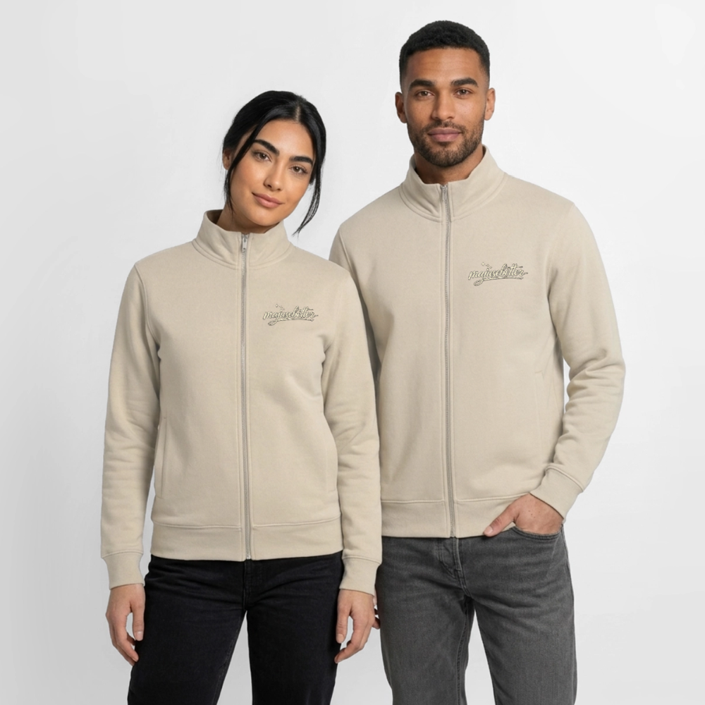 Majusebetter Unisex Bio Zip Sweatshirt - Cremebeige