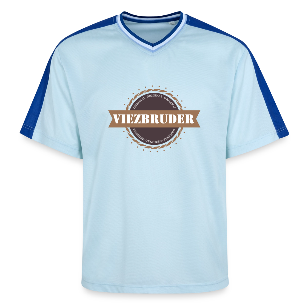 Viezbruder Unisex Football Style Mesh T-Shirt - Hellblau/Dunkelblau
