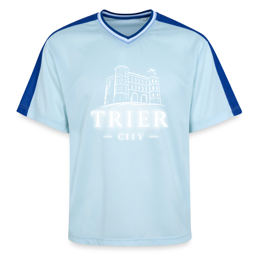 Trier Unisex Football Style Mesh T-Shirt - Hellblau/Dunkelblau