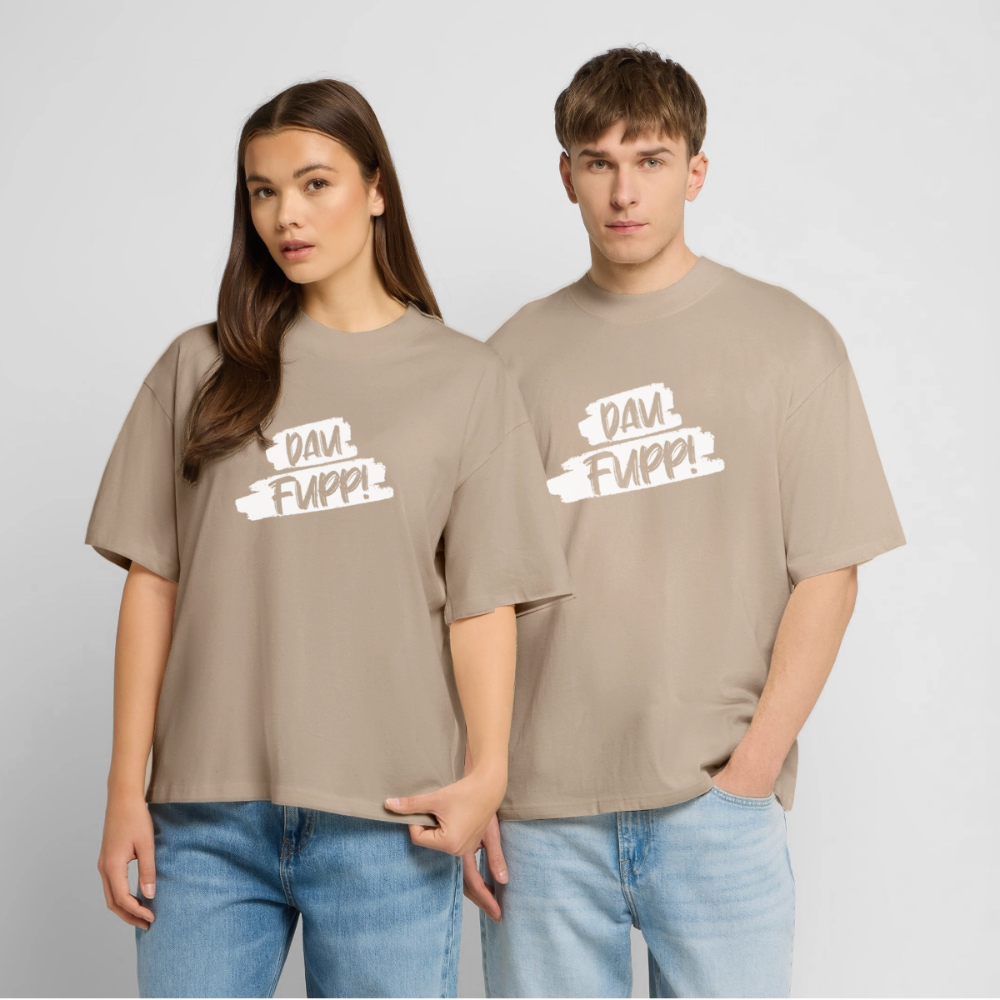 Dau Fupp Oversized Unisex Bio T-Shirt Blaster - Steingrau