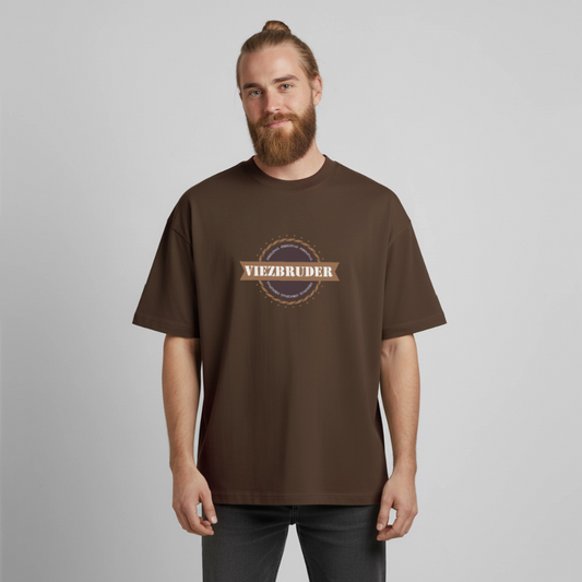 Viezbruder Boxy Heavyweight Unisex Organic T-Shirt - Dunkelbraun