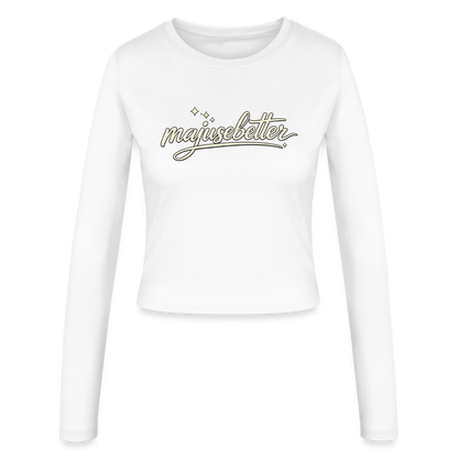 Majusebetter Frauen Slim Fit Langarmshirt - Weiß