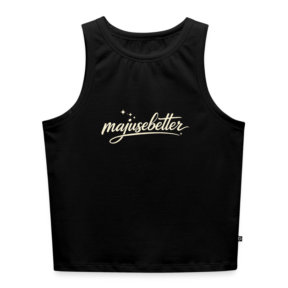 Majusebetter Cropped Frauen Organic Tank Top - Schwarz