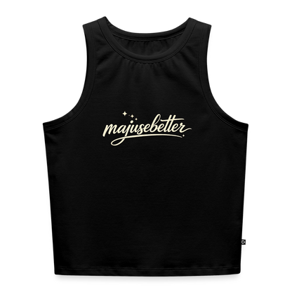 Majusebetter Cropped Frauen Organic Tank Top - Schwarz