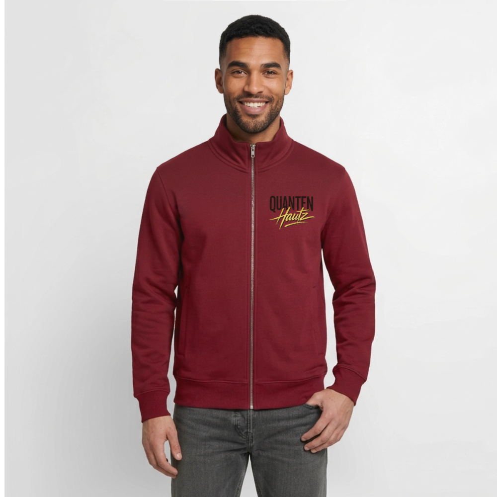 Quanten Hautz Bio Zip Sweatshirt - Burgunderrot