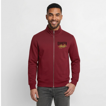 Quanten Hautz Bio Zip Sweatshirt - Burgunderrot