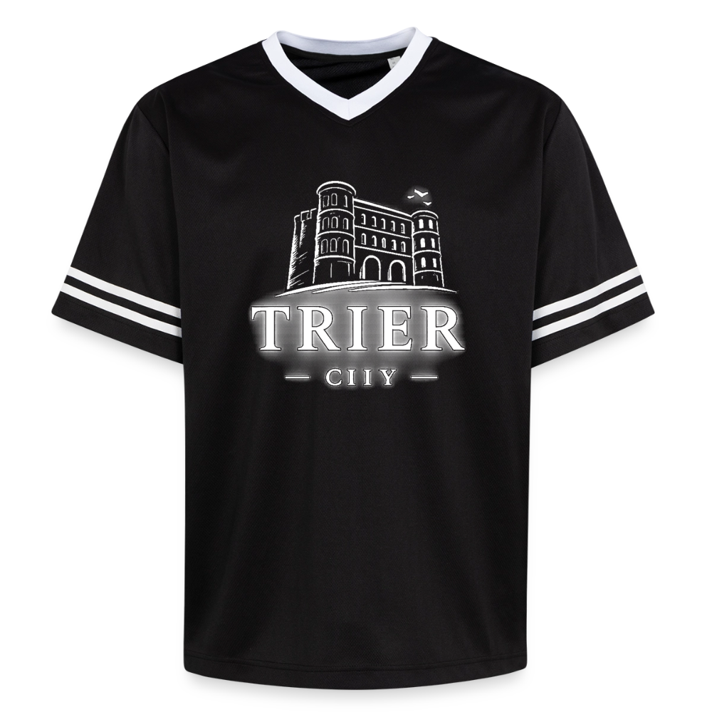 Trier Unisex Football Style Mesh T-Shirt - Schwarz/Weiß