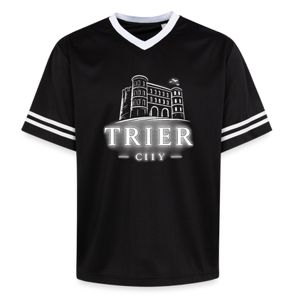 Trier Unisex Football Style Mesh T-Shirt - Schwarz/Weiß