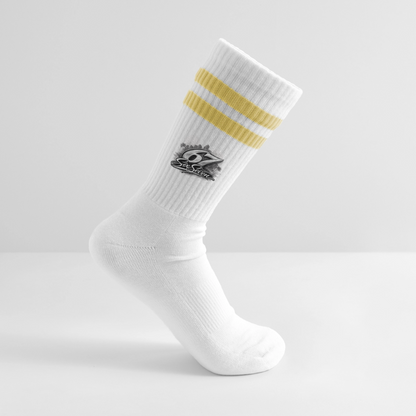 Six Seven Gestreifte Tennissocken - Weiß/Gelb