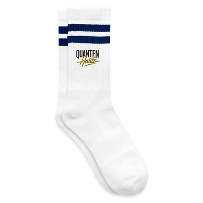 Quanten Hautz Gestreifte Tennissocken - Weiß/Navy