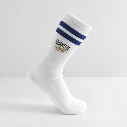 Quanten Hautz Gestreifte Tennissocken - Weiß/Navy