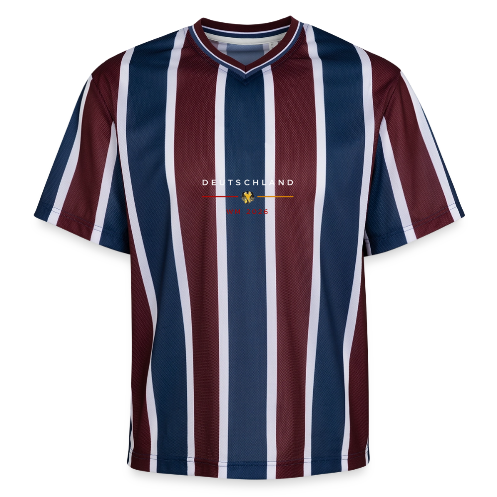 Deutschland Unisex Football Style Mesh T-Shirt - Bordeaux/Navy