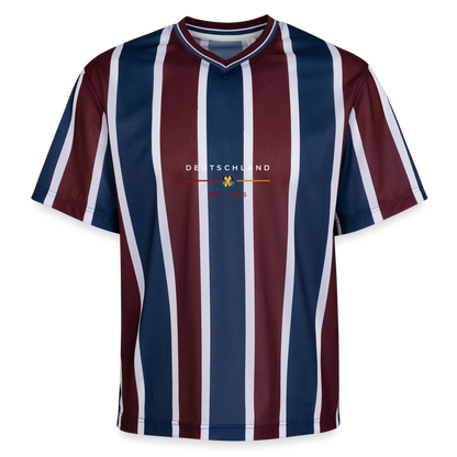 Deutschland Unisex Football Style Mesh T-Shirt - Bordeaux/Navy