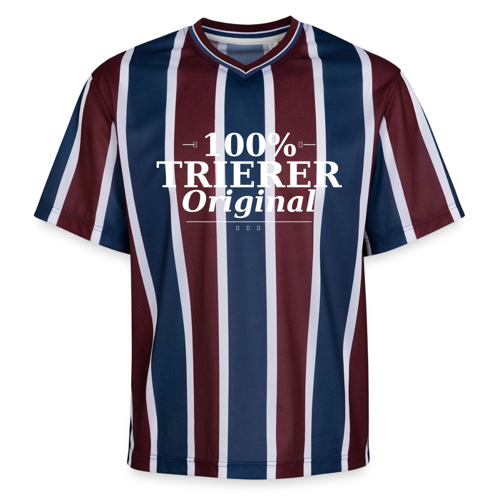 Trier Spruch Unisex Football Style Mesh T-Shirt - Bordeaux/Navy