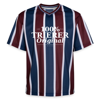 Trier Spruch Unisex Football Style Mesh T-Shirt - Bordeaux/Navy