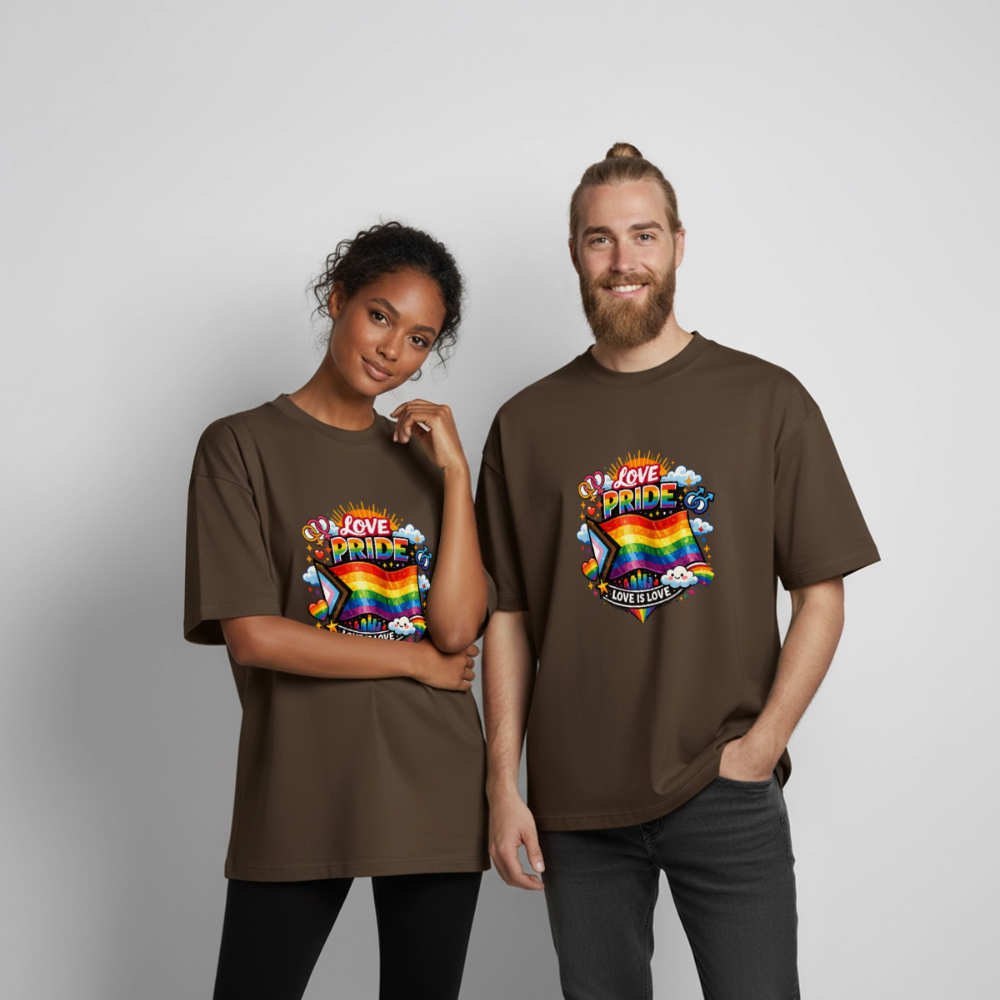 Pride Boxy Heavyweight Unisex Organic T-Shirt - Dunkelbraun