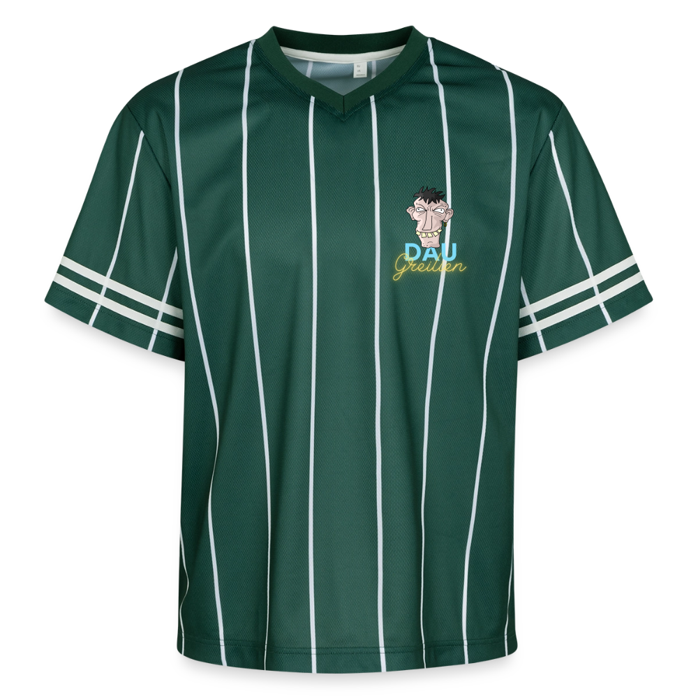 Dau greilien Unisex Football Style Mesh T-Shirt - Dunkelgrün/Weiß