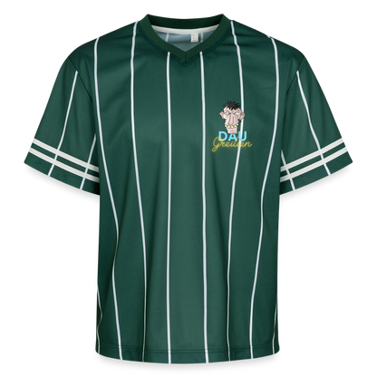 Dau greilien Unisex Football Style Mesh T-Shirt - Dunkelgrün/Weiß