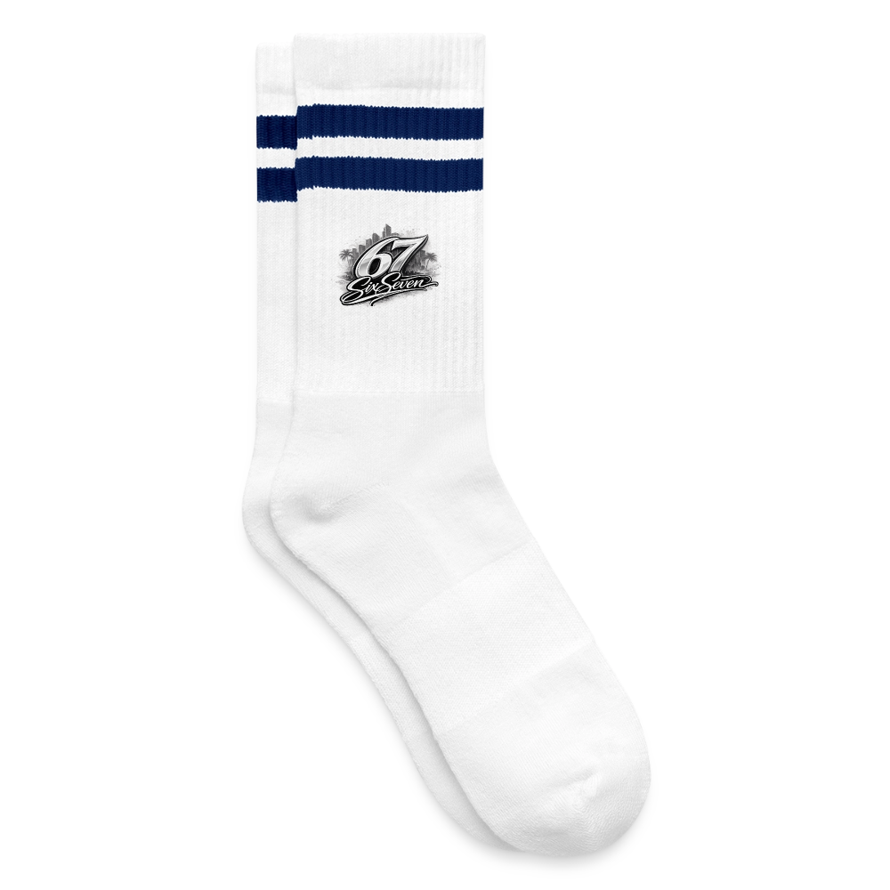 Six Seven Gestreifte Tennissocken - Weiß/Navy