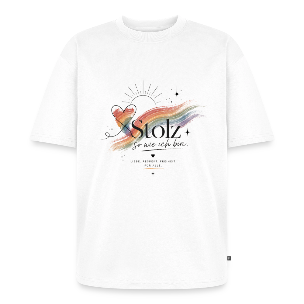 Pride Unisex Premium Oversized Bio T-Shirt - Weiß