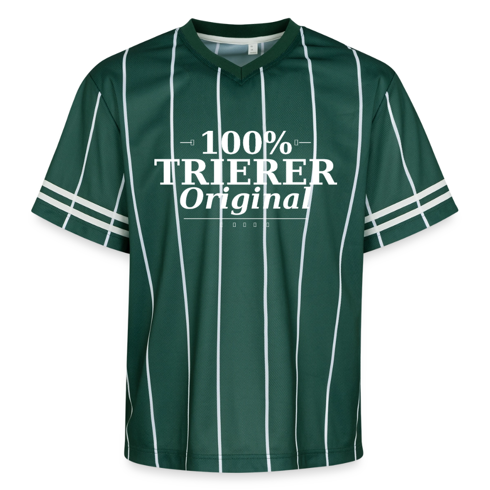 Trier Spruch Unisex Football Style Mesh T-Shirt - Dunkelgrün/Weiß