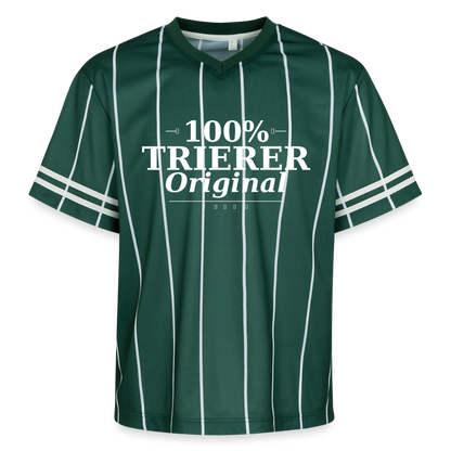 Trier Spruch Unisex Football Style Mesh T-Shirt - Dunkelgrün/Weiß