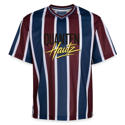 Quanten Hautz Unisex Football Style Mesh T-Shirt - Bordeaux/Navy