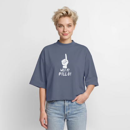 Wei ist Pillo Boxy Frauen Recyceltes 1/2 Sleeved T-Shirt - Blaugrau