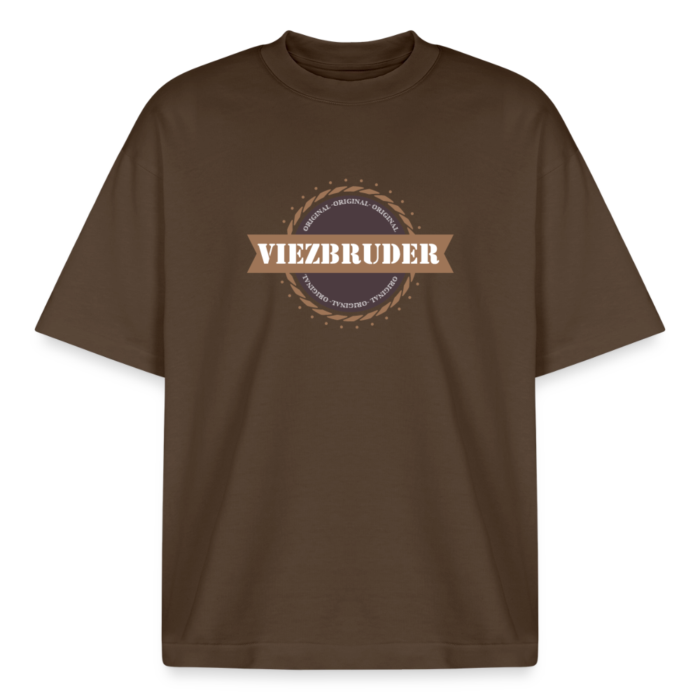 Viezbruder Boxy Heavyweight Unisex Organic T-Shirt - Dunkelbraun