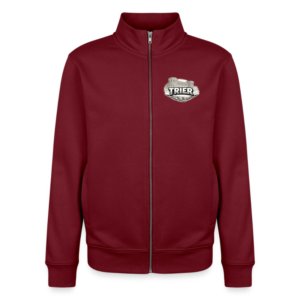 Trier Unisex Bio Zip Sweatshirt - Burgunderrot