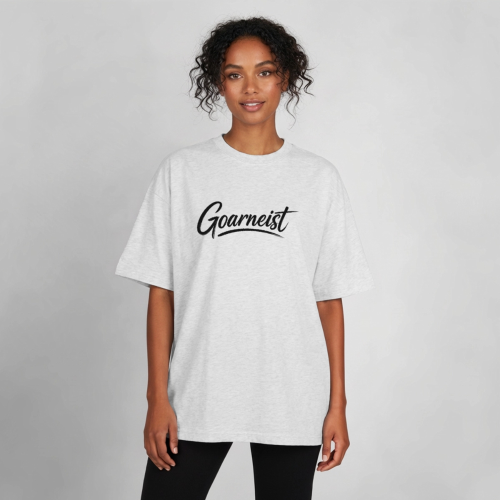 Goarneist Boxy Heavyweight Unisex Organic T-Shirt - Kühles Grau meliert