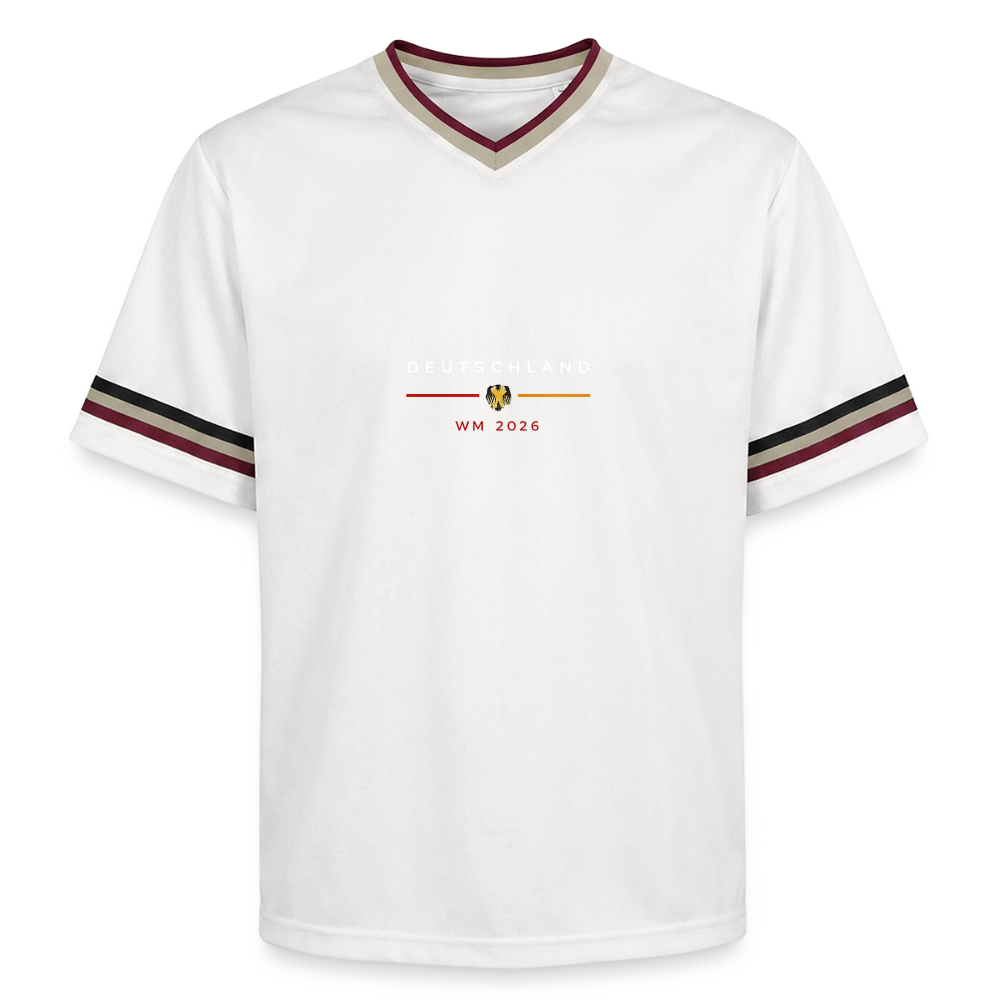 Deutschland Unisex Football Style Mesh T-Shirt - Offwhite/Bordeaux