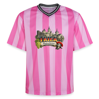 Trier Unisex Football Style Mesh T-Shirt - Rosa/Rosa Streifen