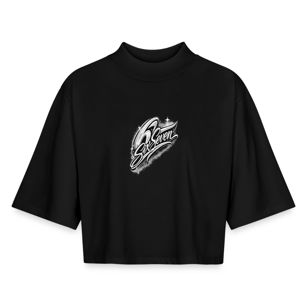 Six Seven Boxy Frauen Recyceltes 1/2 Sleeved T-Shirt by Stanley/Stella - Schwarz