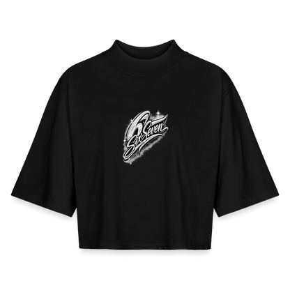 Six Seven Boxy Frauen Recyceltes 1/2 Sleeved T-Shirt by Stanley/Stella - Schwarz