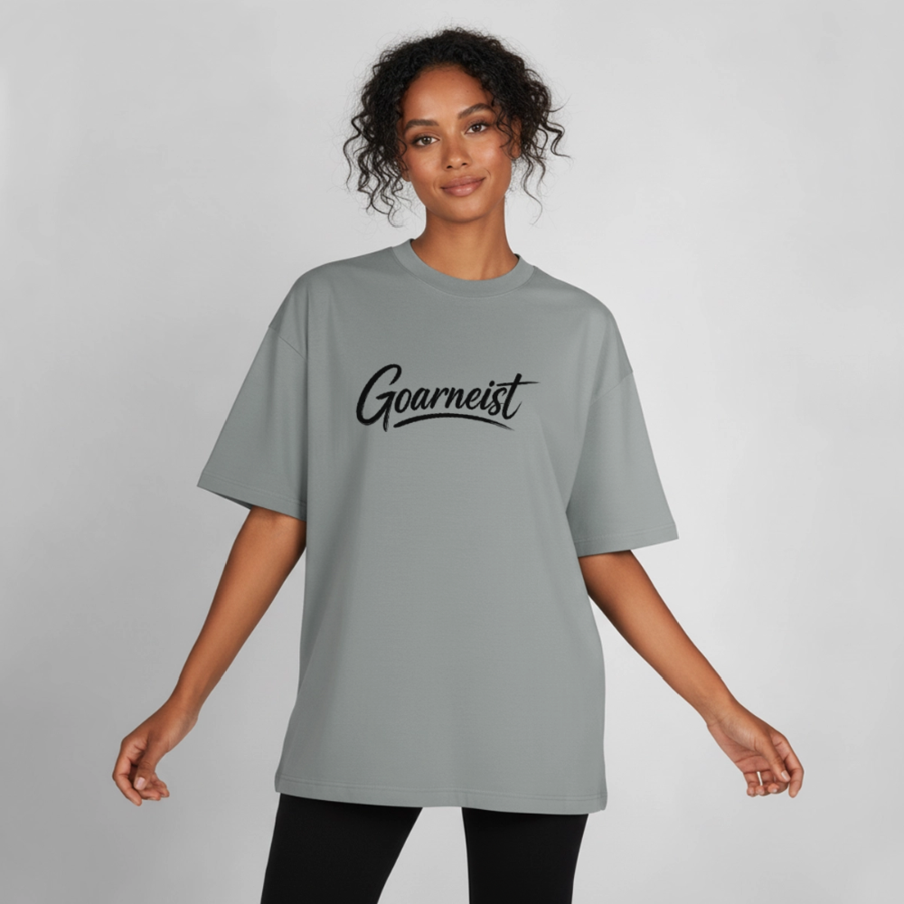 Goarneist Boxy Heavyweight Unisex Organic T-Shirt - Nebelgrau