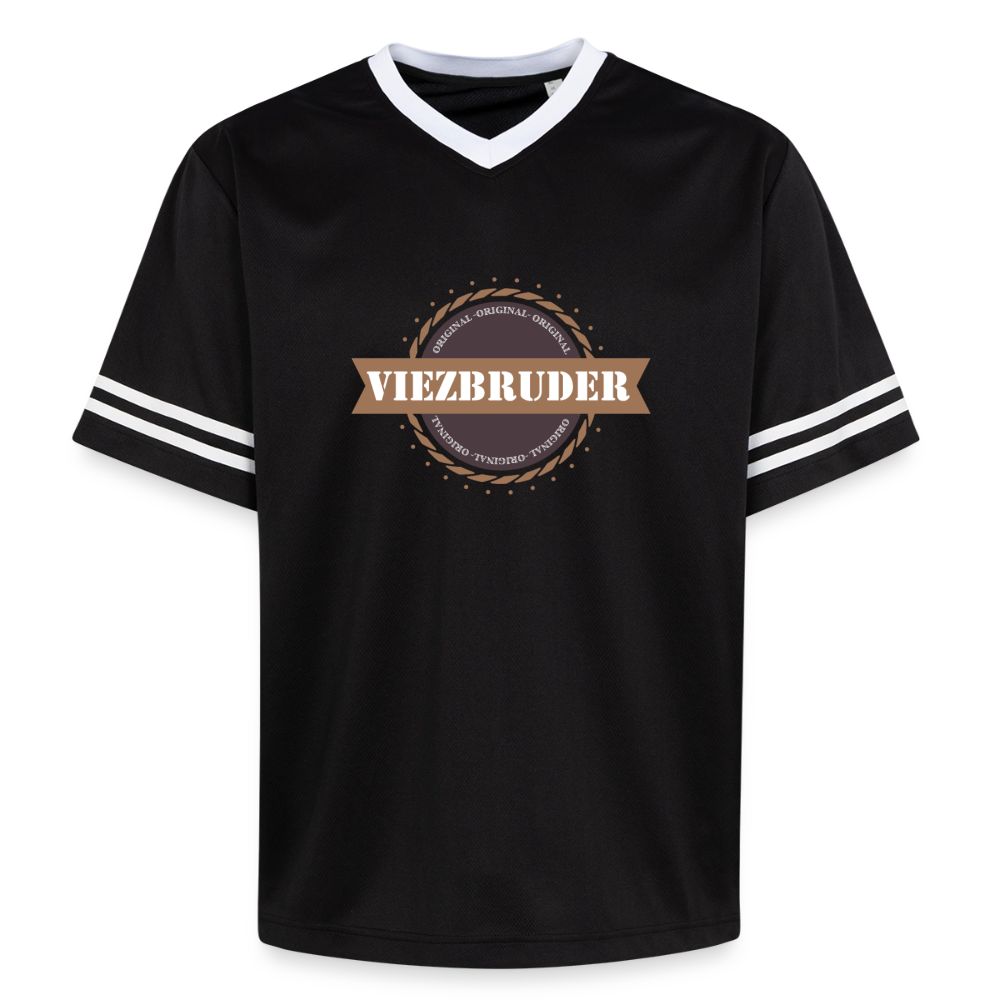 Viezbruder Unisex Football Style Mesh T-Shirt - Schwarz/Weiß
