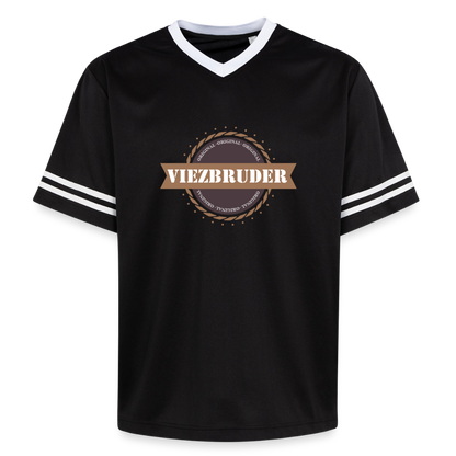 Viezbruder Unisex Football Style Mesh T-Shirt - Schwarz/Weiß