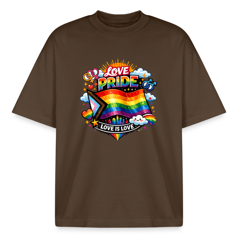Pride Boxy Heavyweight Unisex Organic T-Shirt - Dunkelbraun